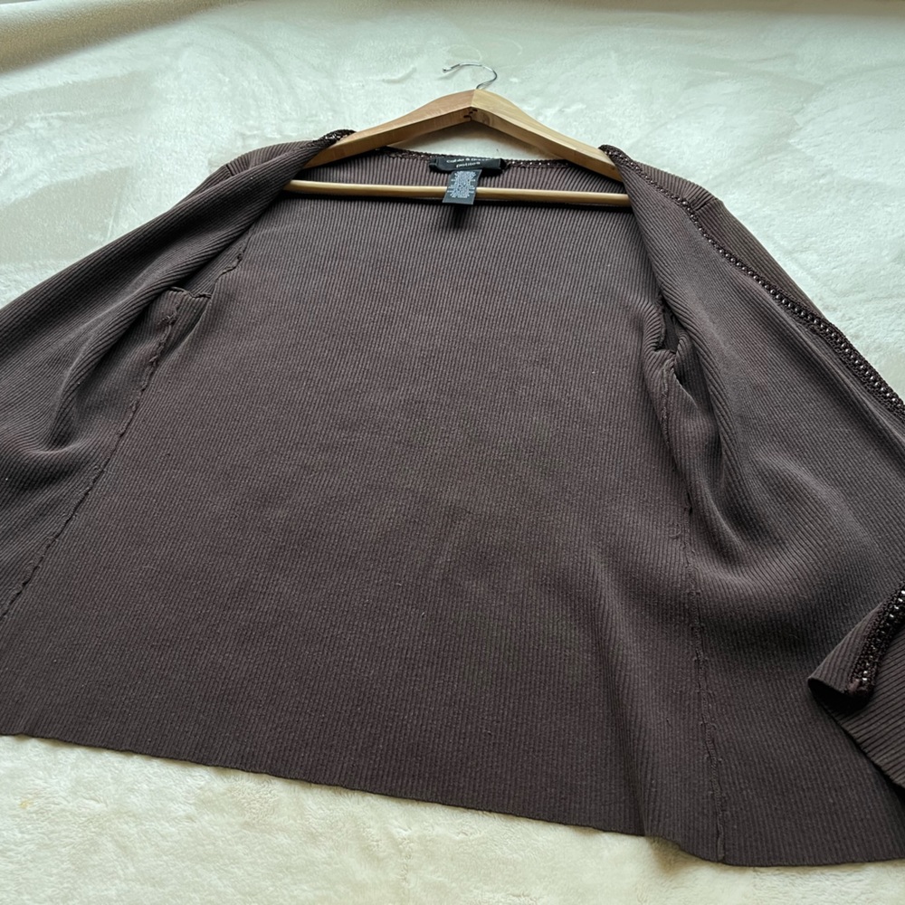 Cable and Gauge Silk 3/4 Sleeve Cardigan - Picture 6 of 8